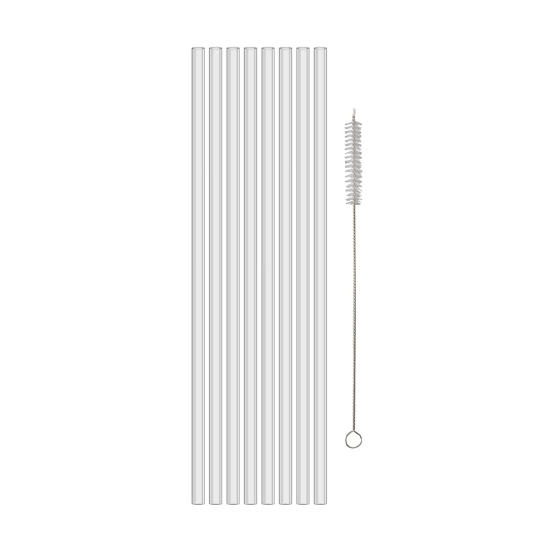 Sicherheits-Trinkhalme mit Bürste CHEERS STRAWS 8er-Set