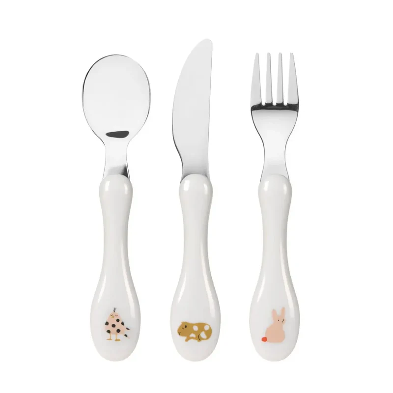 Couverts enfants en inox Lassig - Little Mateys royal orange
