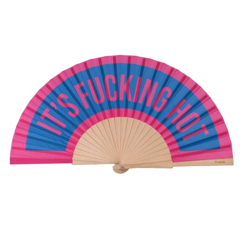 Éventail Fucking Hot - rose et bleu