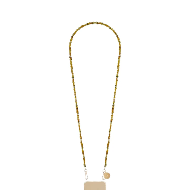 Chaîne de téléphone Liviya - Perles ambre