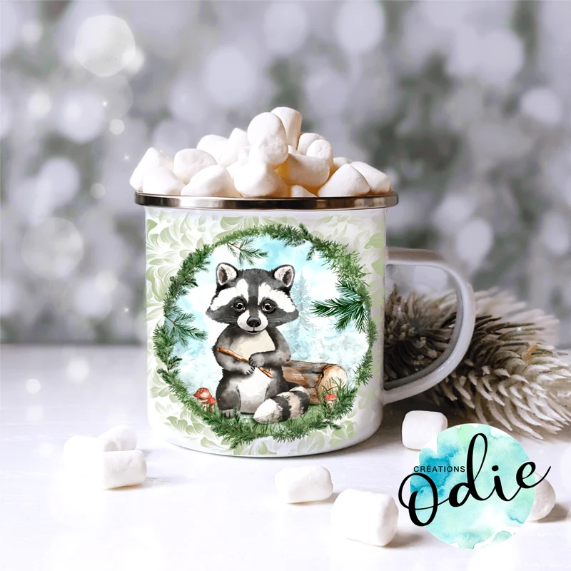 Tasse en acier émaillé - Raton de la forêt