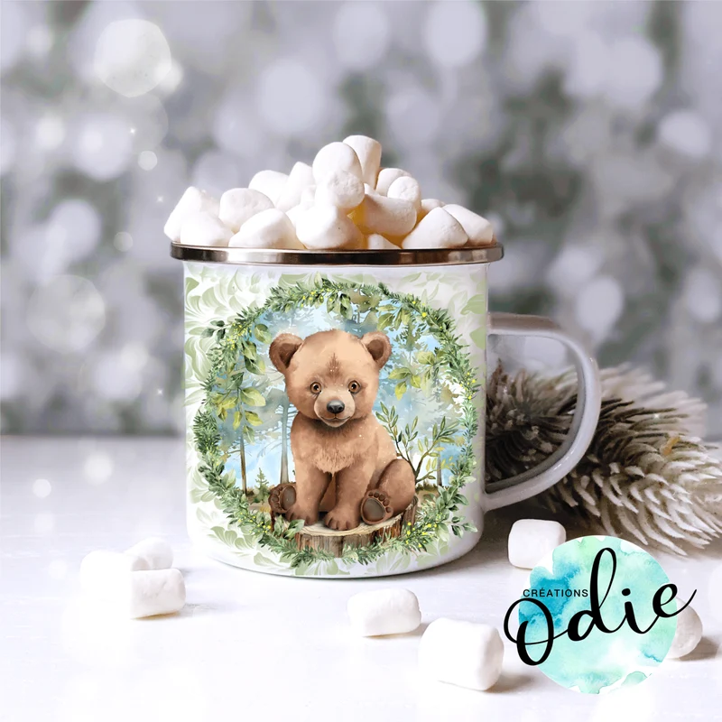 Tasse en acier émaillé - Ourson de la forêt