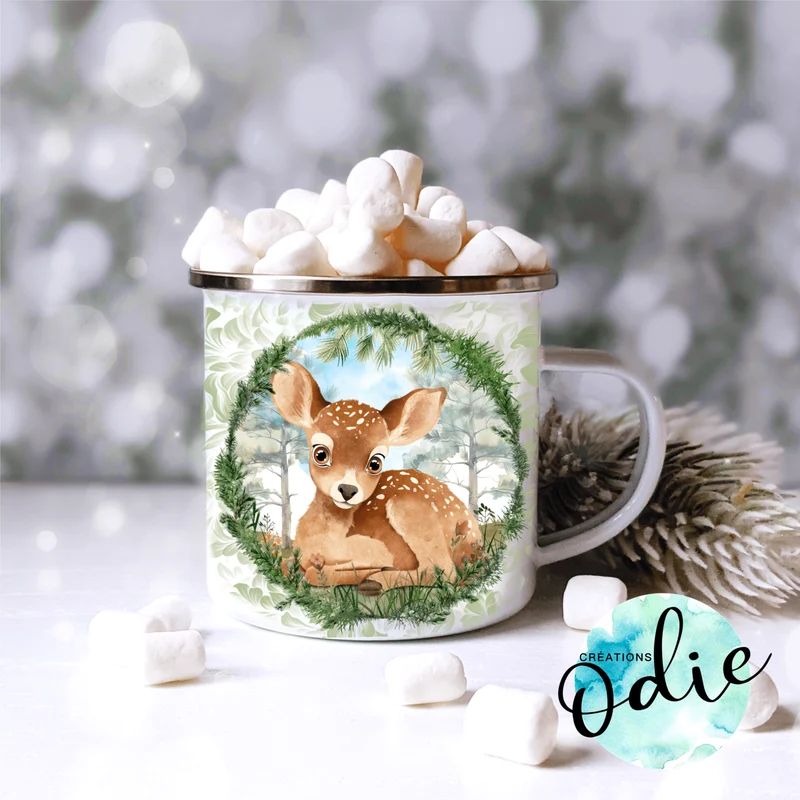 Tasse en acier émaillé - Chevreuil de la forêt