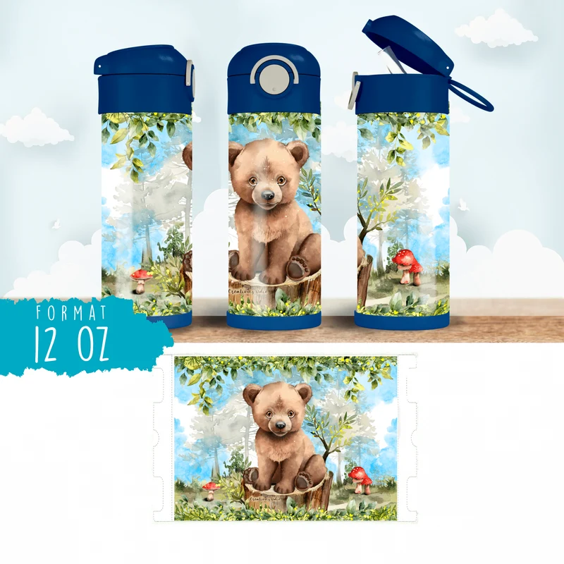 Gourde thermos - Ourson de la forêt