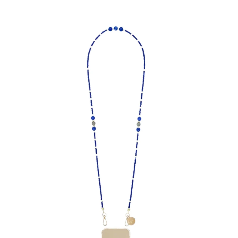 Chaîne de téléphone Iris - Perles bleues