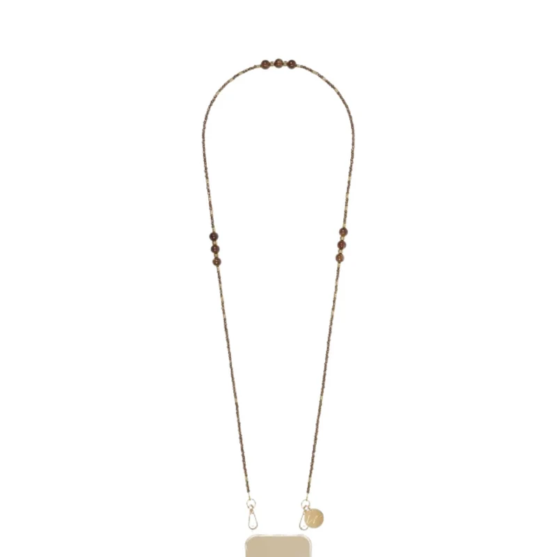 Chaîne de téléphone Iris - Perles bronze