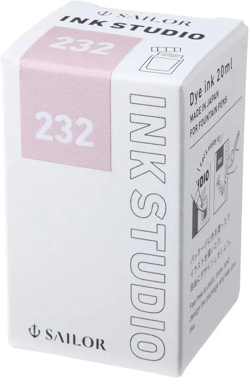 Sailor Fountain Pen Ink Studio Pink Dye Ink 20ml Storage Bottle