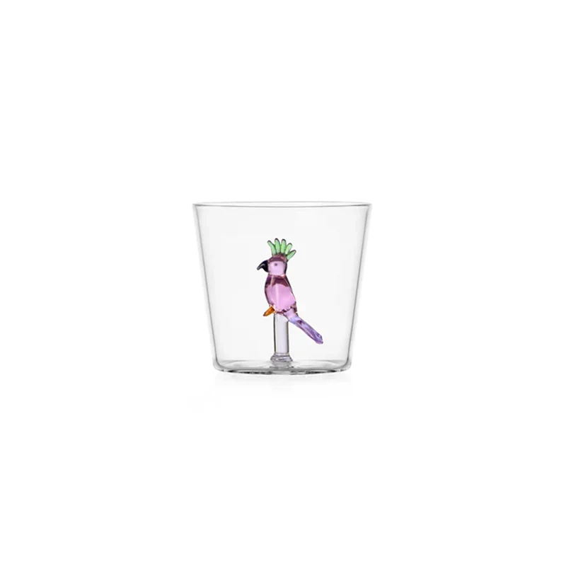 Ichendorf Talking Trees Verre - perroquet rose