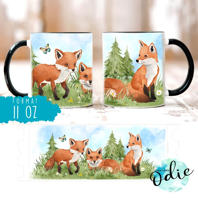Tasse Renards dans le pré
