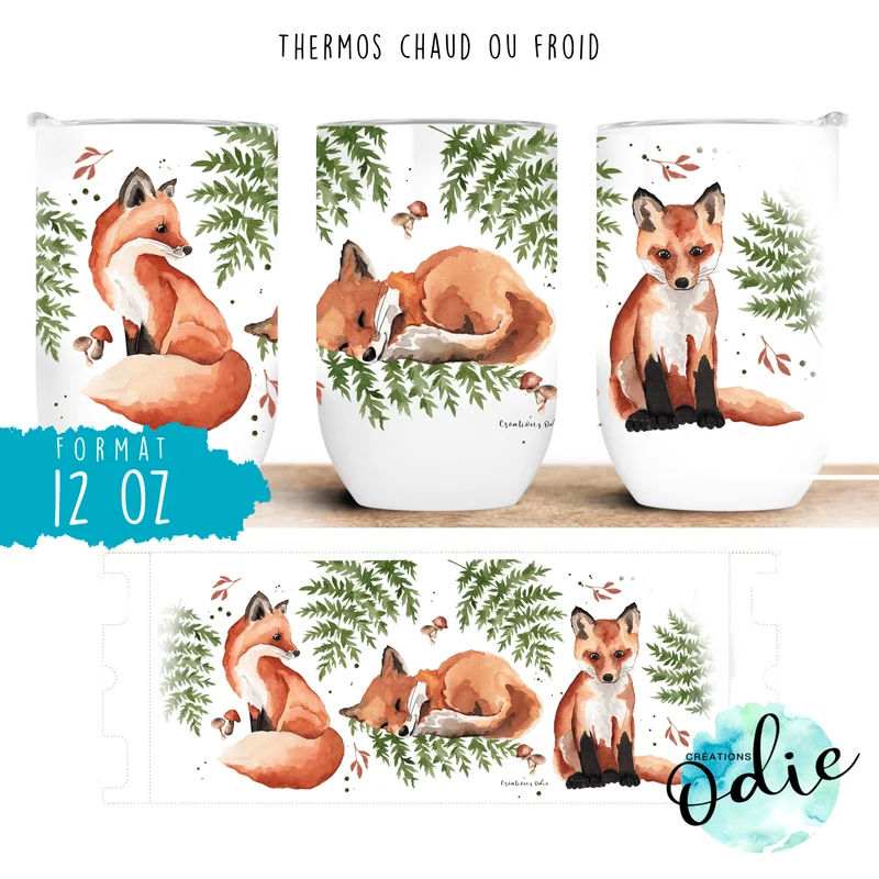Verre isotherme Imparfait - Renards dans les bois