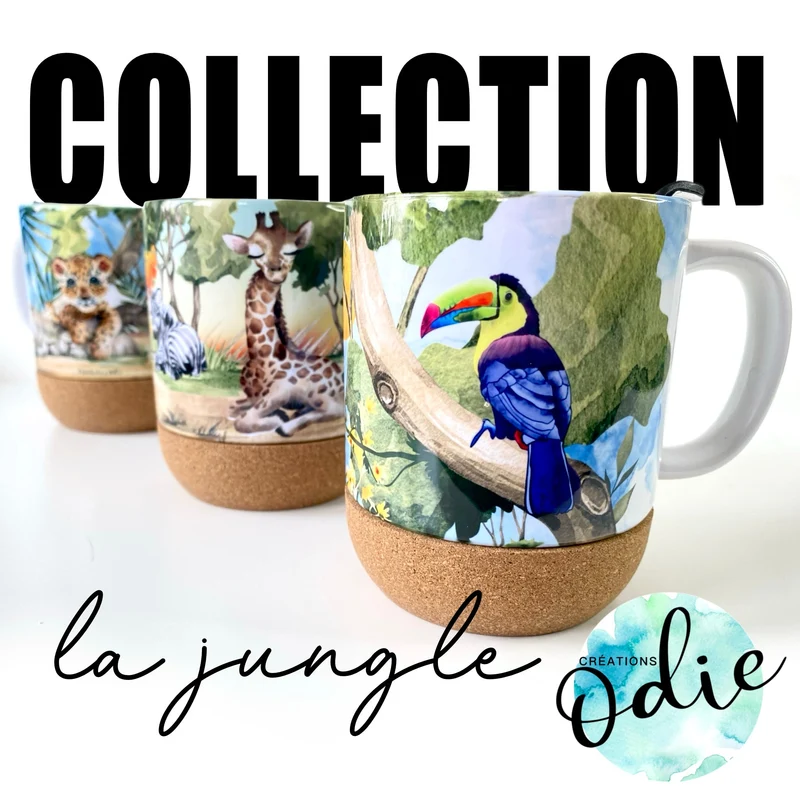 Collection La Jungle - Ensemble de 3 tasses