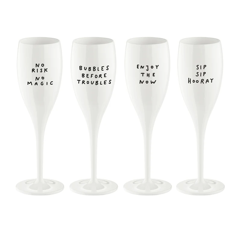 Glas mit Druck 4 Motive CHEERS No. 1 SAY IT IN STYLE 4er-Set