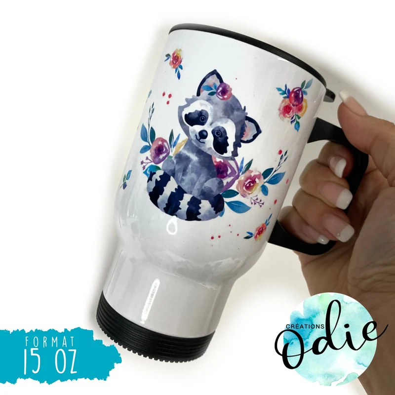 Tasse isotherme - Raton et ses fleurs