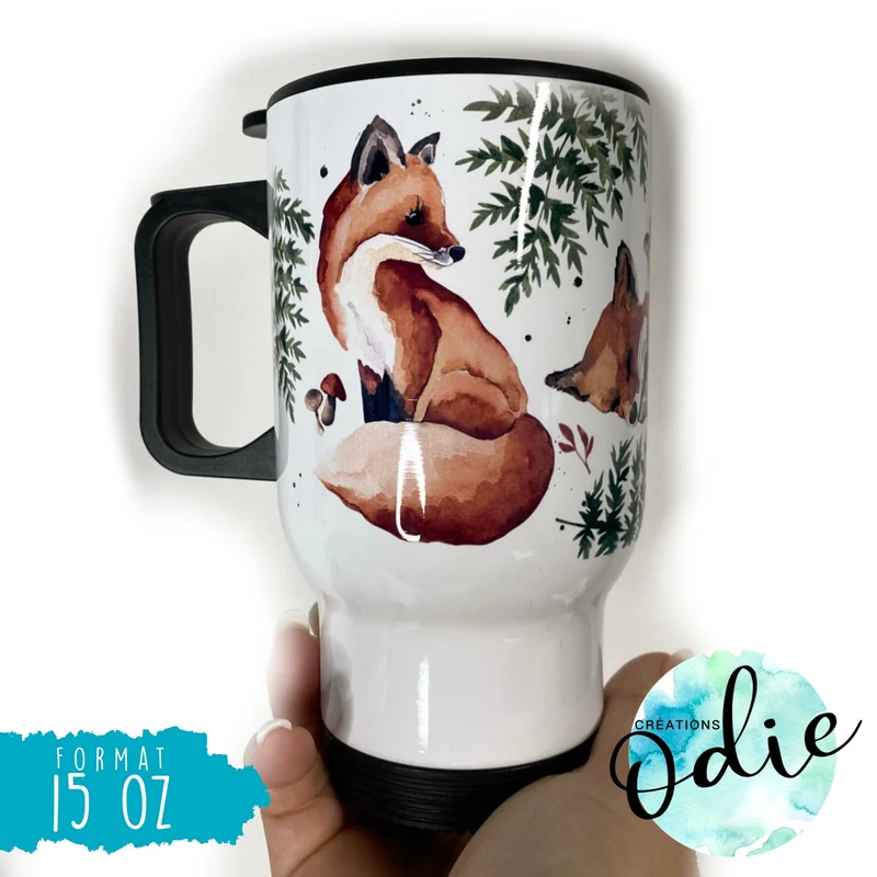 Tasse isotherme - Renards d'automnes