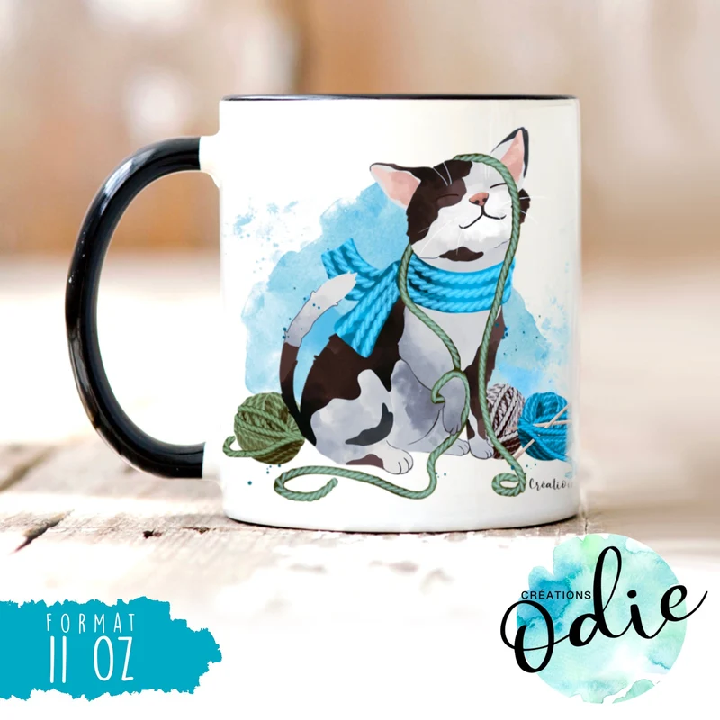 Tasse Chaton qui s'amuse avec des laines