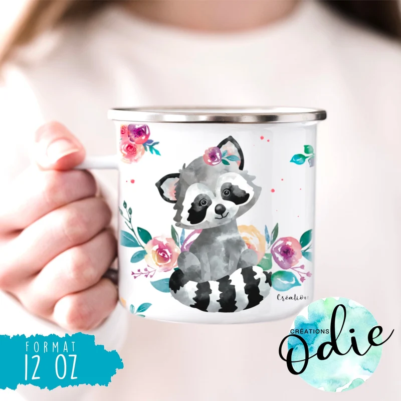 Tasse en acier émaillé - Charlie le raton