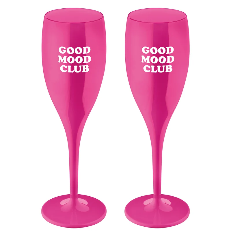 Sektglas mit Druck CHEERS No. 1 GOOD MOOD CLUB 2er-SET