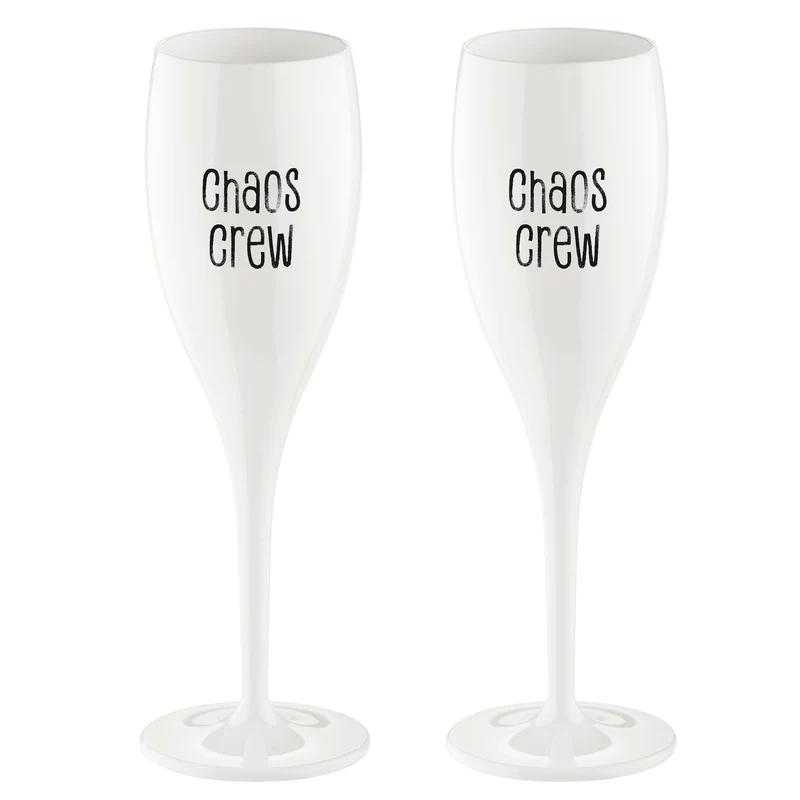 Sektglas mit Druck CHEERS No. 1 CHAOS CREW 2er-SET