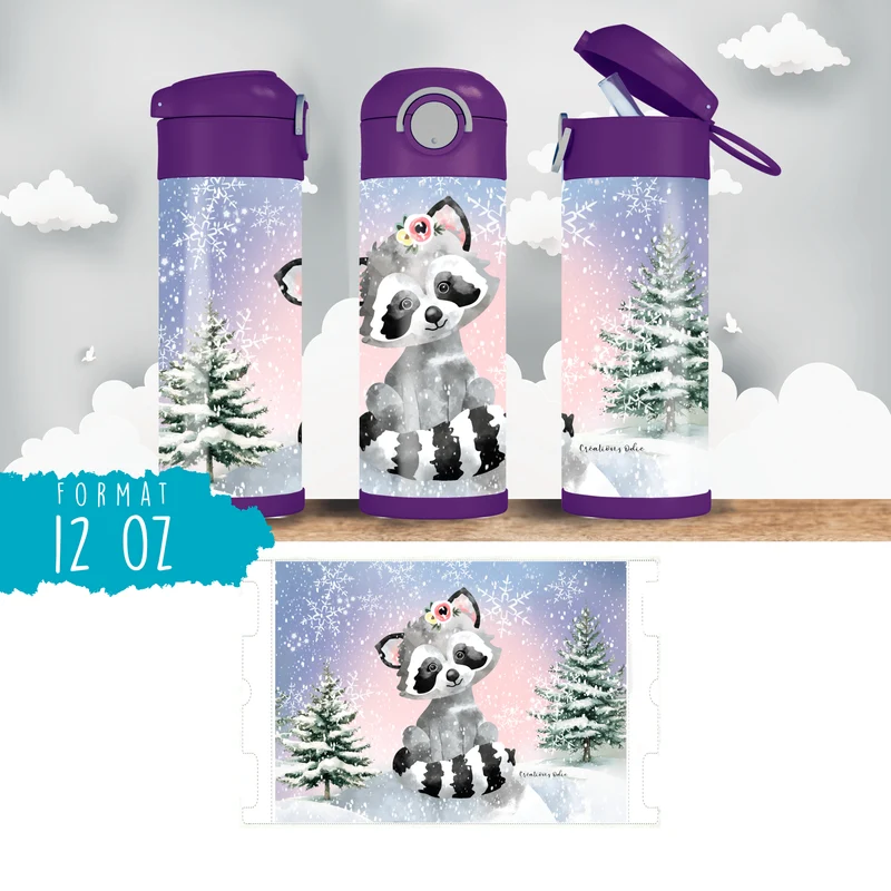 Gourde thermos - Mignon raton en hiver