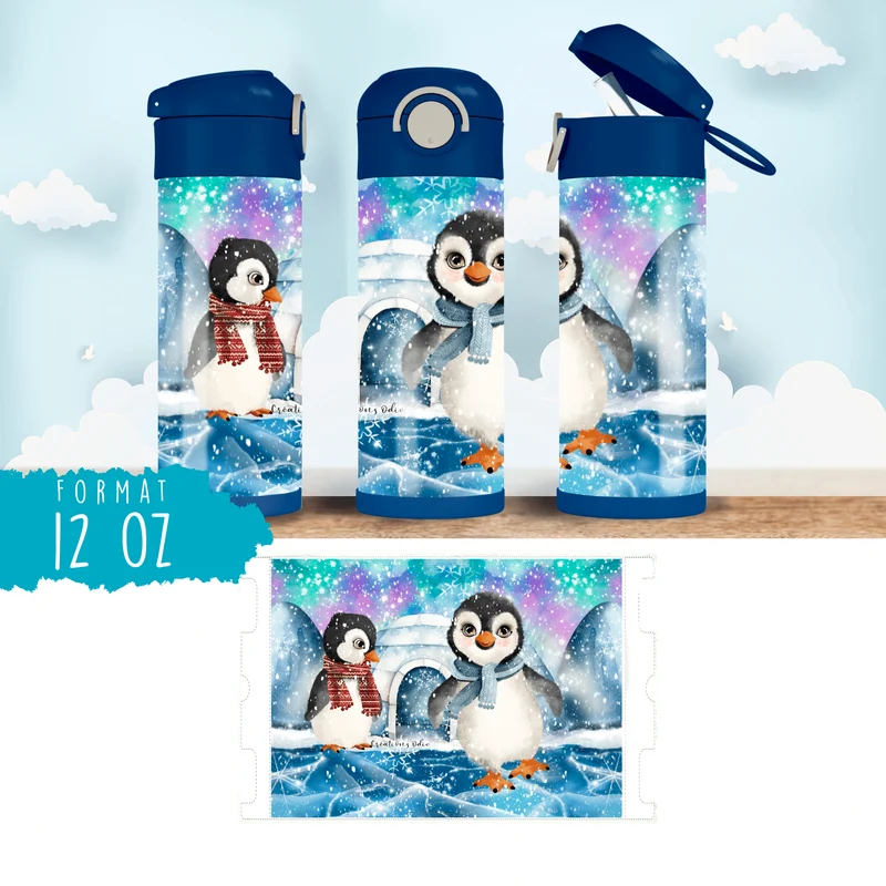 Gourde thermos - Les petits pingouins