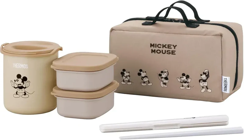 THERMOS Thermal Lunch Box 250ml Mickey Light Beige Complete Set