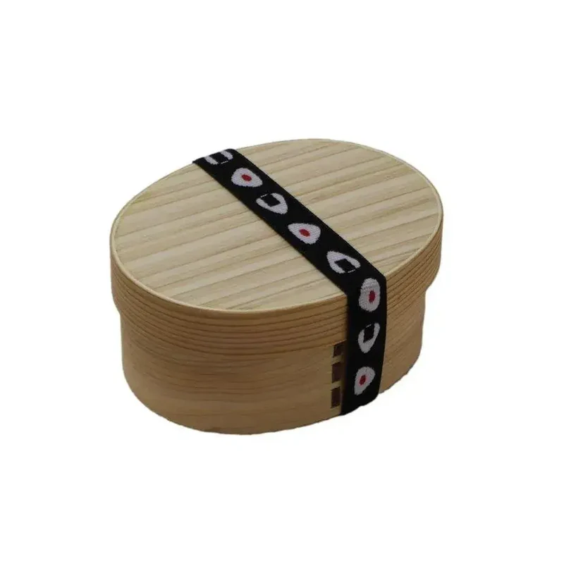 Zhu Zhu Tang Small Cedar Bento Box with Bamboo Wrap for Meal Use