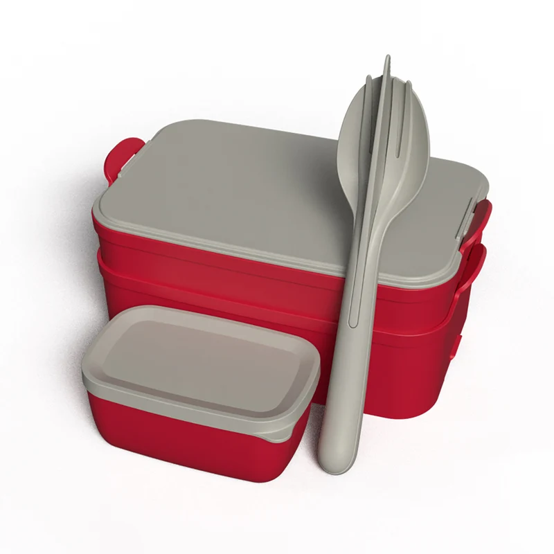 Bentobox 2l+Liquidsafe Box+Besteckset STAKK BENTOBOX READY 3er-SET