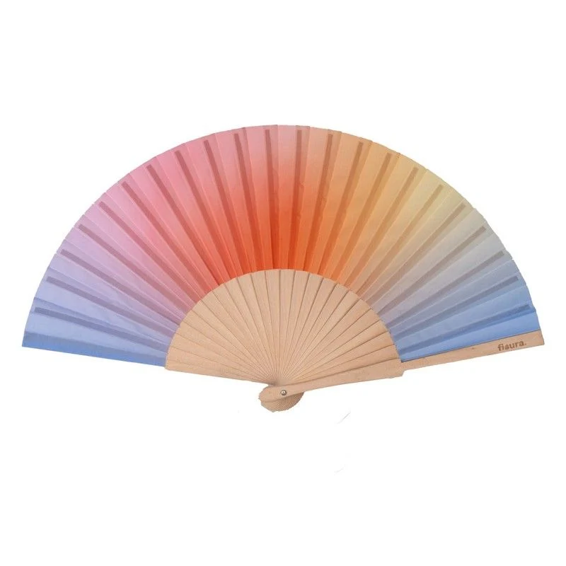 Éventail - gradient orange et bleu