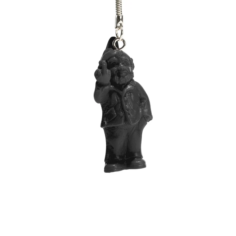 Porte-clés Nain doigt d'honneur - noir