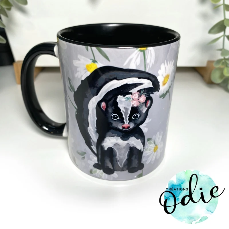 Tasse Mouffettes fond gris