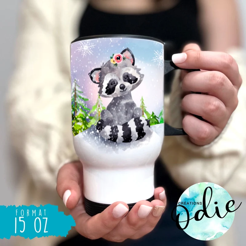 Tasse isotherme - Raton en hiver