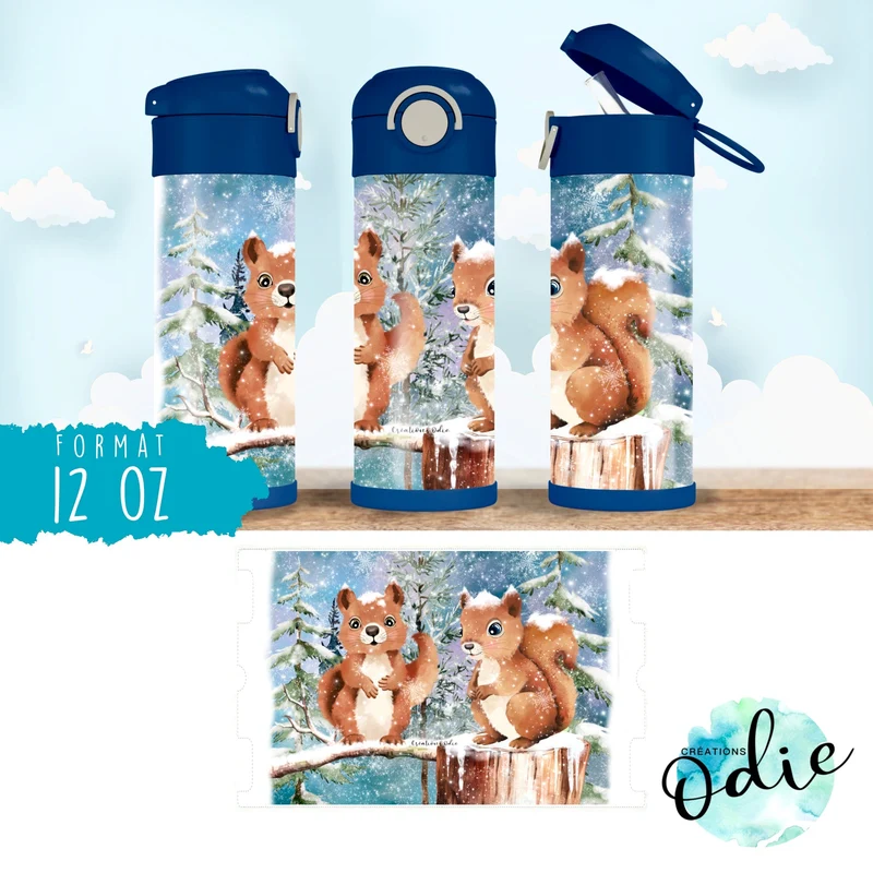Gourde thermos - Les petits écureuils