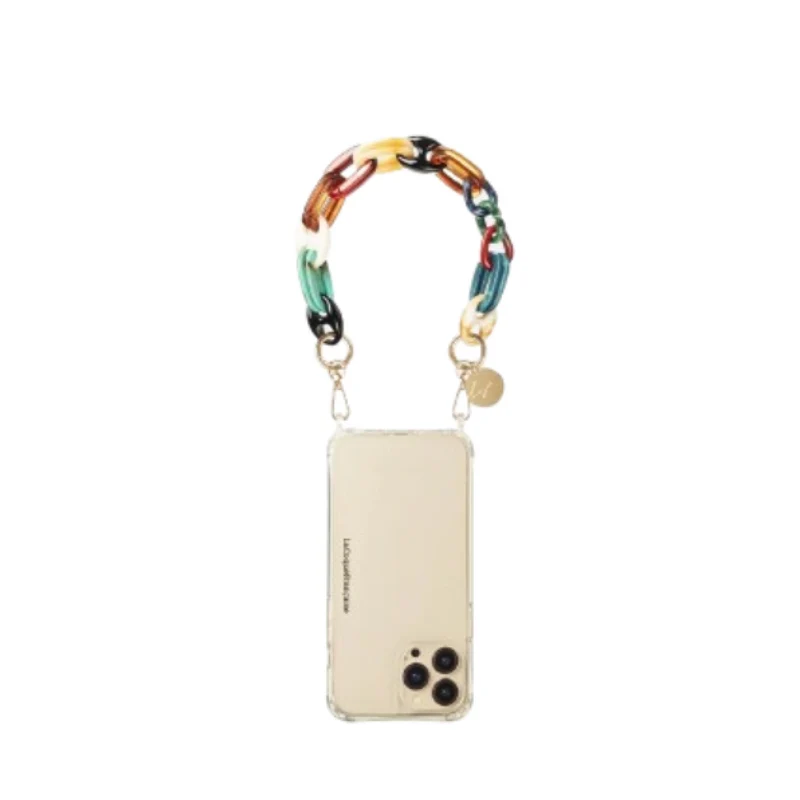 Chaîne courte de téléphone - Ambre multicolore