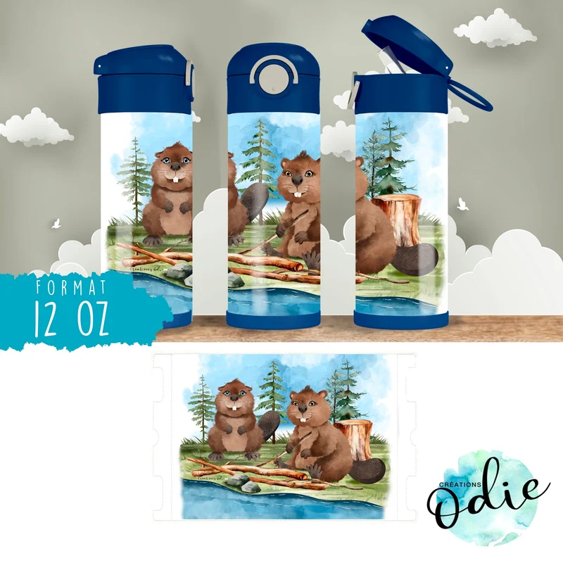 Gourde thermos - Les 2 petits castors