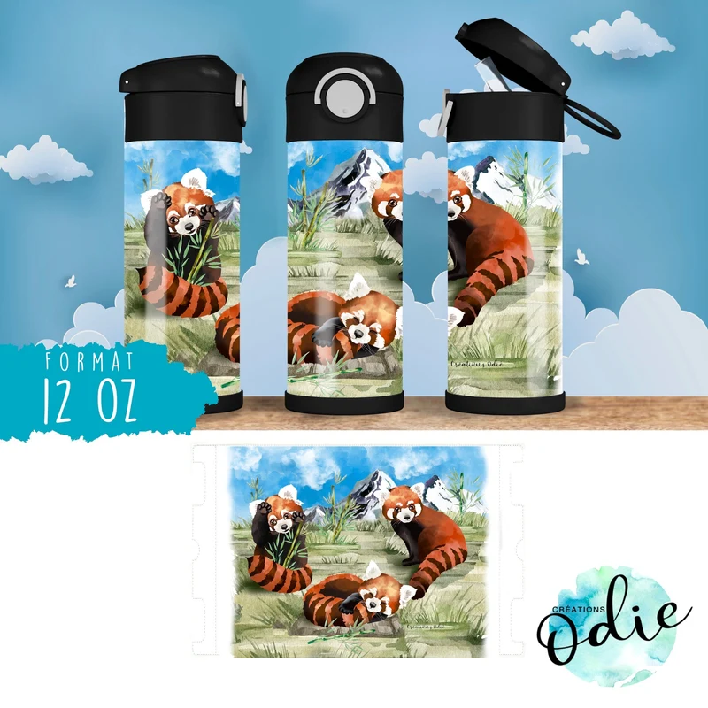 Gourde thermos - Pandas roux