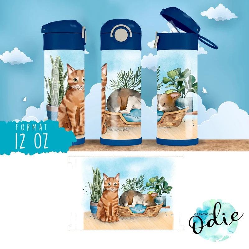 Gourde thermos - Les chatons