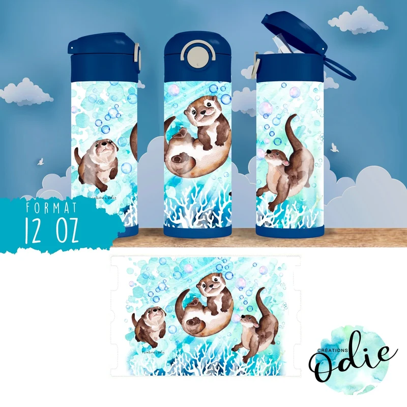 Gourde thermos - Loutres amusantes