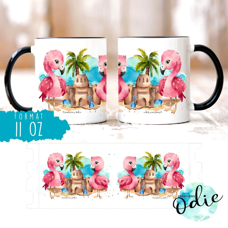 Tasse Flamants à la plage