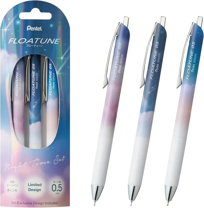 Pentel Flotune Oil Ballpoint Pen Night Time Limited Set 0.5mm
