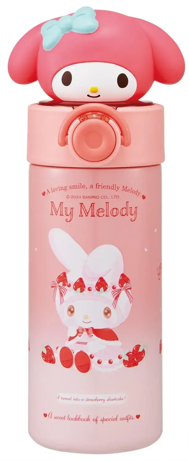 Skater Sanrio Stainless Steel Mascot Straw Bottle 18.2 x 9.1 cm