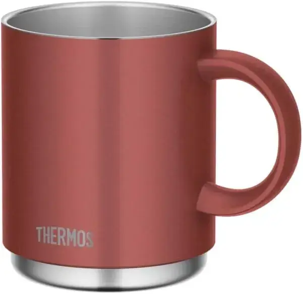 THERMOS Vacuum Insulated Mug 450 ml Deep Red Coated Steel Stackable