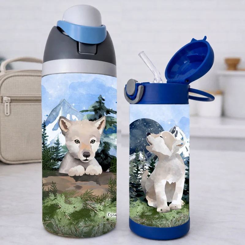 Gourde thermos - Les louveteaux