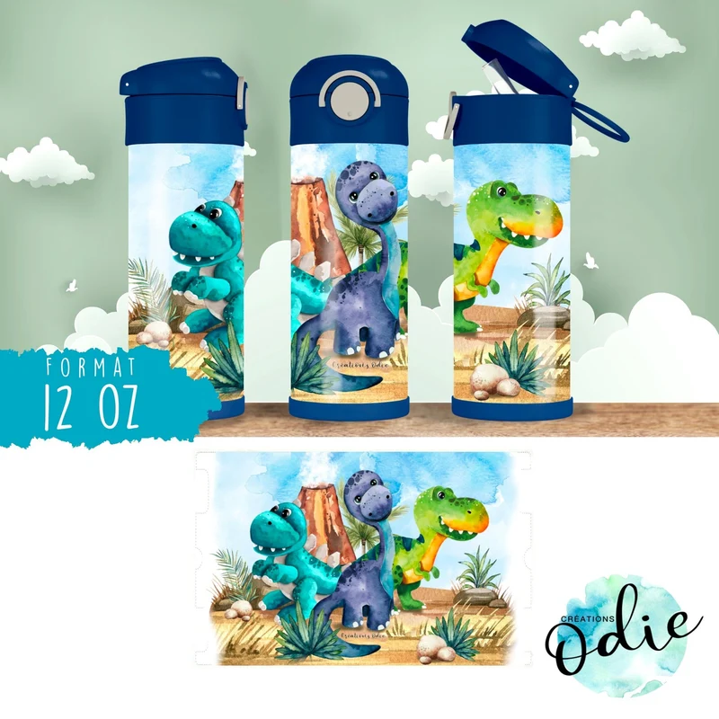 Gourde thermos - Les amis dinos
