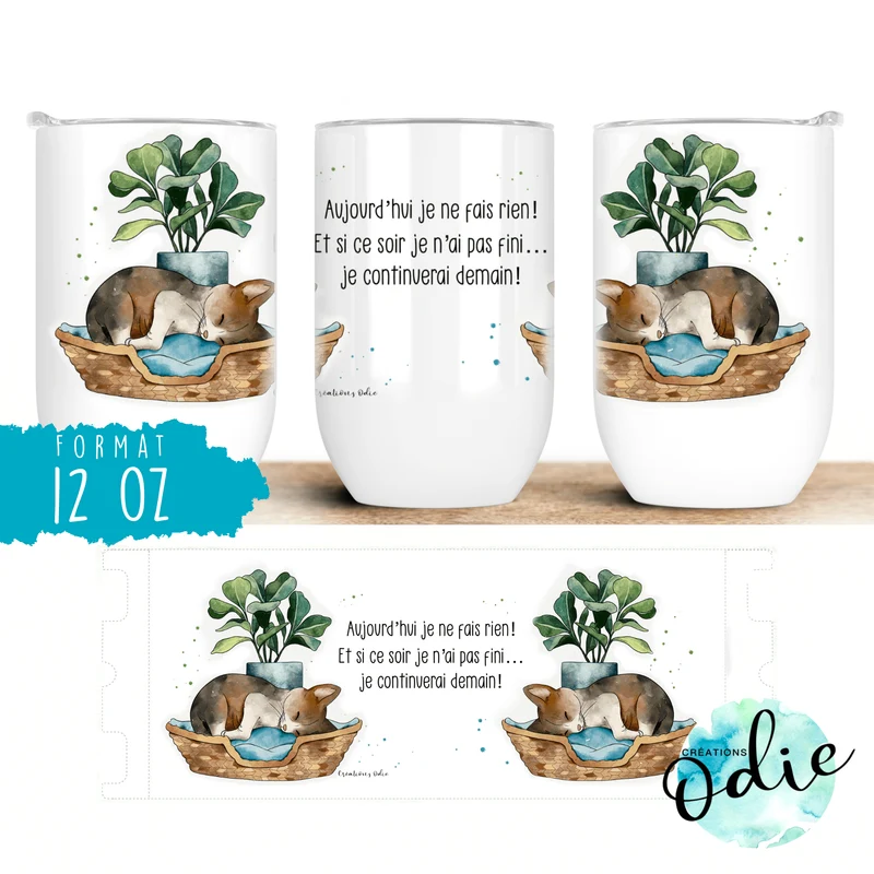 Verre isotherme - Chaton au repos