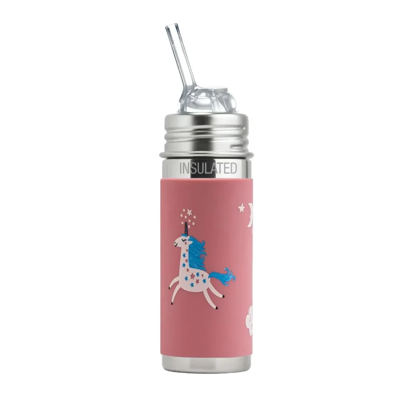 Gourde à paille Free Inox Isotherme 260ml Pura - Licorne
