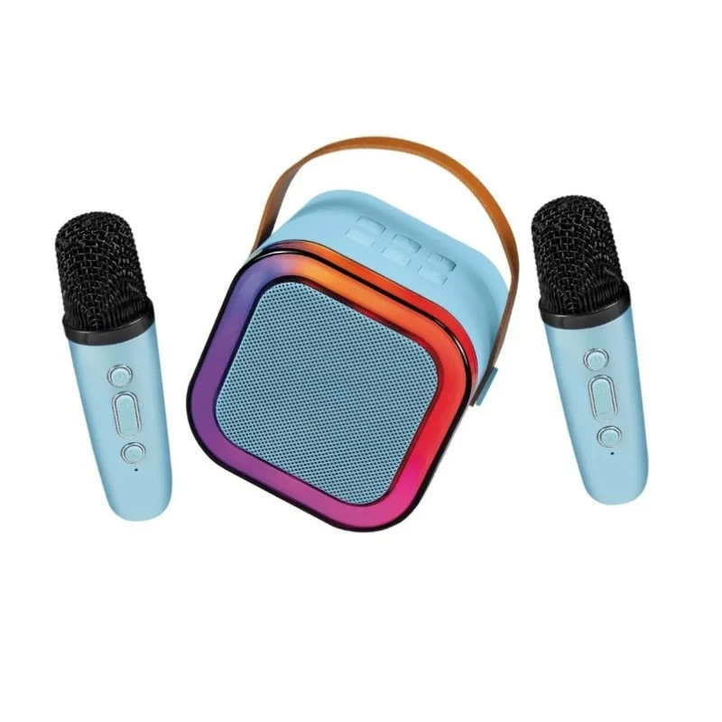 Enceinte Karaoké Bluetooth & 2 micros sans fil - bleu