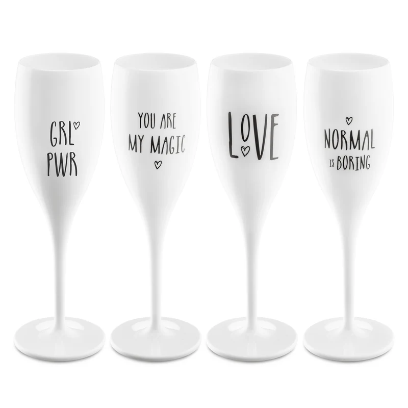 Sektglas mit Druck CHEERS No. 1 4er-Set