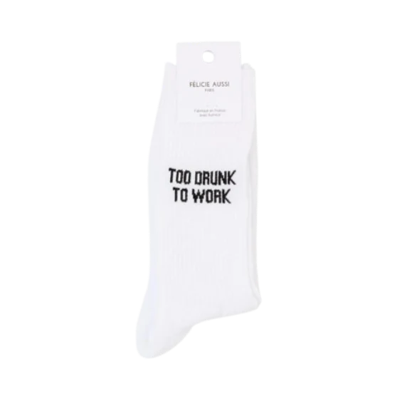Chaussettes Felicie aussi - Too drunk to work 40/45 blanc