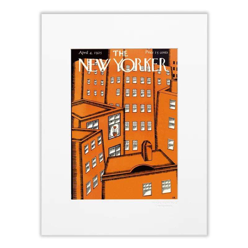 Affiche The Newyorker 282 - Cityscape of red buildings Karasz