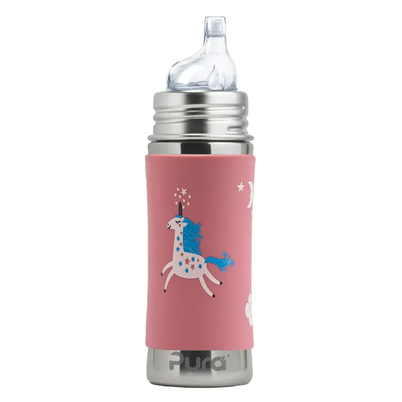 Gourde à bec Inox 325ml Pura - Licorne